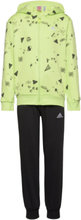 Brand Love Hooded Tracksuit Kids Sets Tracksuits Grønn Adidas Sportswear*Betinget Tilbud