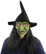 Latex Vollkopf Scary Green Hexe Maske