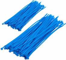 Kabelbinders/tie-wraps pakket blauw 400x stuks in 2 verschillende formaten