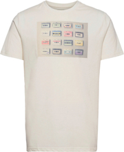 Clive Recycled Cotton Printed T-Shirt T-shirts Short-sleeved Beige Kronstadt*Betinget Tilbud