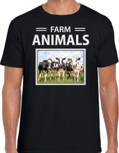 Kudde koeien t-shirt met dieren foto farm animals zwart voor heren