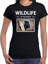 Zwarte panter t-shirt met dieren foto wildlife of the world zwart voor dames