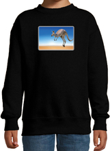Dieren sweater / trui met kangoeroes foto zwart voor kinderen