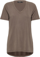 Slcolumbine Over T-Shirt Ss T-shirts & Tops Short-sleeved Brun Soaked In Luxury*Betinget Tilbud