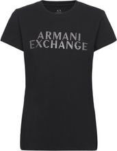 T-Shirt Tops T-shirts & Tops Short-sleeved Black Armani Exchange