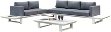 Set salottino in alluminio tavolino divano con cuscini salotto da esterno 5080