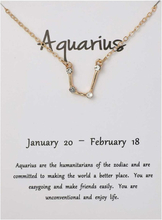 Zodiac Allekirjoitus kaulakoru Aquarius Aquarius lahjakaulakoru kulta