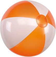 1x Opblaasbare strandbal oranje/wit 28 cm speelgoed