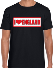 I love England / Engeland landen shirt met bordje in de kleuren van de Engelse vlag zwart voor heren