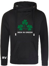 Rugby Vintage - Ierland Men In Green Cross Neck Hoodie - Zwart
