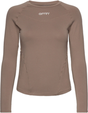 Soft Basic Long Sleeve T-shirts & Tops Long-sleeved Brun AIM'N*Betinget Tilbud