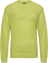 Open Texture C-Neck Tops Knitwear Round Necks Green GANT