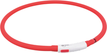 Trixie Blinkande halsband USB - L/XL Röd