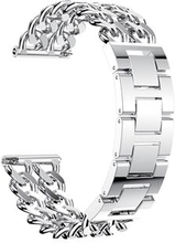 For Fitbit Versa Cowboy Chain Rustfrit Steel Watch Armbånd 22mm med stik
