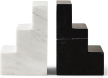 Bookend - Black/White Marble Home Decoration Bookends Multi/mønstret PRINTWORKS*Betinget Tilbud