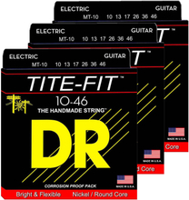 DR Strings MT-10 Tite-fit el-gitarstrenger, 010-046, 3-pakning