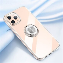 For iPhone 12/Pro Phone Case with Rotating Finger Ring Metal Sheet Kickstand TPU Phone Cover