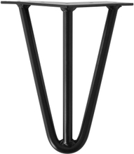 Zwarte massieve 3-punt hairpin tafelpoot 20 cm