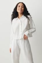 Gina Tricot - Magda linen blend shirt - linskjorter - White - L - Female