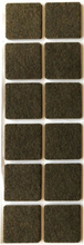 Bruine viltschijf vierkant 3 cm (12 stuks)
