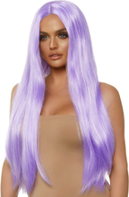 Long Straight Center Part Wig Lavender Peruukki