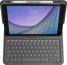 iPad 10.2" (2021 / 2020 / 2019) / Air (2019) - ZAGG Messenger Folio 2 Tastatur (Dansk Version) m. Apple Pencil Holder - Charcoal