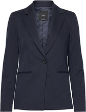 Fitted Suit Jacket Blazers Single Breasted Blazers Navy Mango