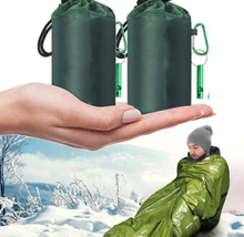 Reusable waterproof emergency sleeping bag with accessories