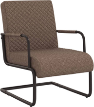 vidaXL Fribärande stol mörkbrun konstläder