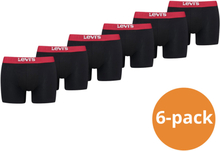 Levi's Boxershorts Heren 6-pack Solid Organic Cotton Zwart/Rood -L