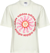 Adidas X Farm Rio Graphic T-Shirt T-shirts & Tops Short-sleeved Beige Adidas Sportswear*Betinget Tilbud