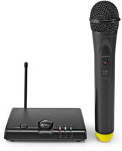 Nedis Trådlöst Mikrofon Set | 1 Kanal | 1 mikrofon | Kardioid | 40 Hz - 15 kHz | 1500 Ohm | -97 dB | Volymkontroll | Svart