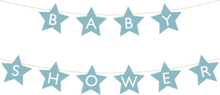 Blå og Hvit Stjerneformet Babyshower Banner 2,9 meter
