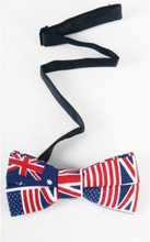 Canvas vlinderstrik met USA/Engelse vlag motief