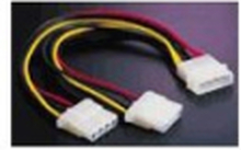 Deltaco Y-cable Power For 2 Pcs 5.25" Units 0.2m 4-pin Intern Strøm Hun 4-pin Intern Strøm Han