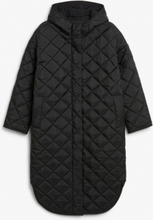 Oversized quilted puffer coat - Black