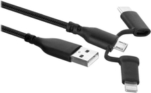 USB-kabel til USB-C og Lightning Ewent EW1376 (1 m) Sort
