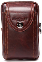 6'' Universal Genuine Leather Smartphone Bag Waist Bag Men Card Bag Cellphone Bag Crossbody Bag