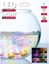 4x Gekleurde LED theelichtjes/waxinelichtjes voor in het water