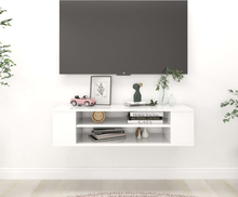 vidaXL TV-väggskåp vit högglans 100x30x26,5 cm konstruerat trä