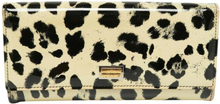 Leopard Print Patent Leather Continental Wallet