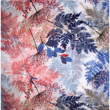 Blomstret tørklæde damer 90 x 90 cm polyester blå/pink