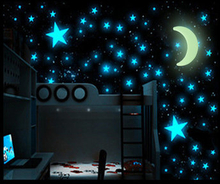 100Pcs Glow In The Dark Stars Sticker Beautiful 3D DIY Home Decal Art Luminous Wall Stickers For Baby Kids Bedroom Decor