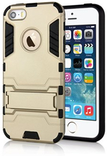 Cave hard plast- og TPU cover til iPhone 5/5S - Guld