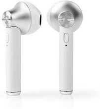 Nedis Fullt Trådlösa hörlurar | Bluetooth® | Maximal batteritid: 2.5 hrs | Tryck på Kontroll | Batteri hölje | Inbygd mikrofon | Stöd för röststyrning | Vit