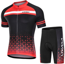 Lixada Men Cycling Jersey Set Breathable Quick-Dry Short Sleeve and Padded Shorts MTB Cycling Outfit Set