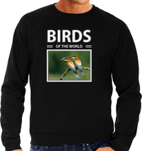 Bijeneter vogels sweater / trui met dieren foto birds of the world zwart voor heren