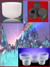 Kristallen klankschalen Wit Chakra Set 7 432 Hz + tas - 25-30 - Kristal - Wit