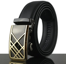 125-130CM New Men Business Genuine Leather Business Belt Durable Automatic Buckle Belt