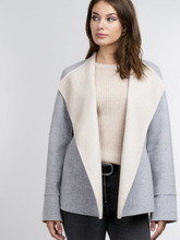 Tweekleurige geweven jas van cashmere en wol melange
